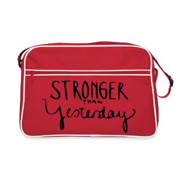 Plus fort qu'hier - Sac Retro - rouge/blanc - Devant