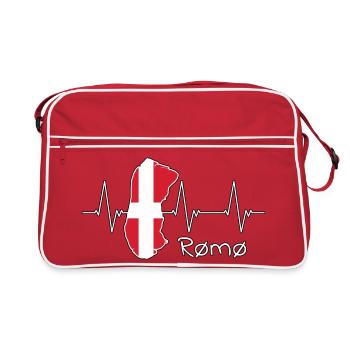 Rømø Römö Dänemark Denmark Insel Design - Retro Tasche - Rot/Weiß - Vorne