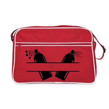 Two paint spray cans - Retro Bag - red/white - Front