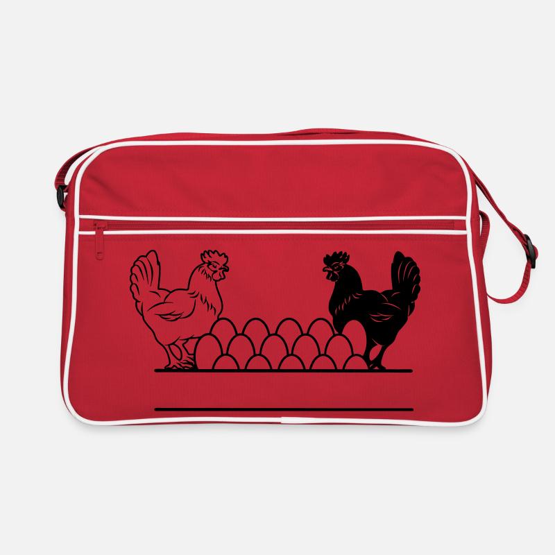 Hähnchen dunkles und helles Monogramm Retro Tasche