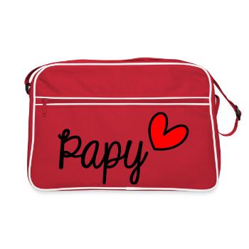 OPA. VATERTAG. FROHER VATERTAG. ICH LIEBE DICH. - Retro Tasche - Rot/Weiß - Vorne