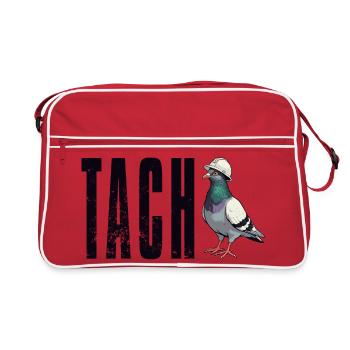 T-Shirt Ruhrpott Tach Dialekt Taube Ruhrgebiet - Retro Tasche - Rot/Weiß - Vorne