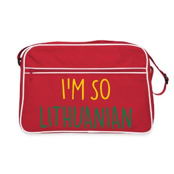 JE SUIS TELLEMENT LITUANIEN Lietuva Lituanie - Sac Retro - rouge/blanc - Devant