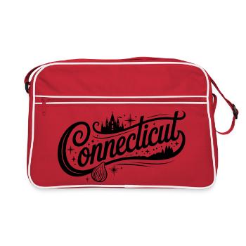 Connecticut - Souvenir USA State Design - Retro Tasche - Rot/Weiß - Vorne
