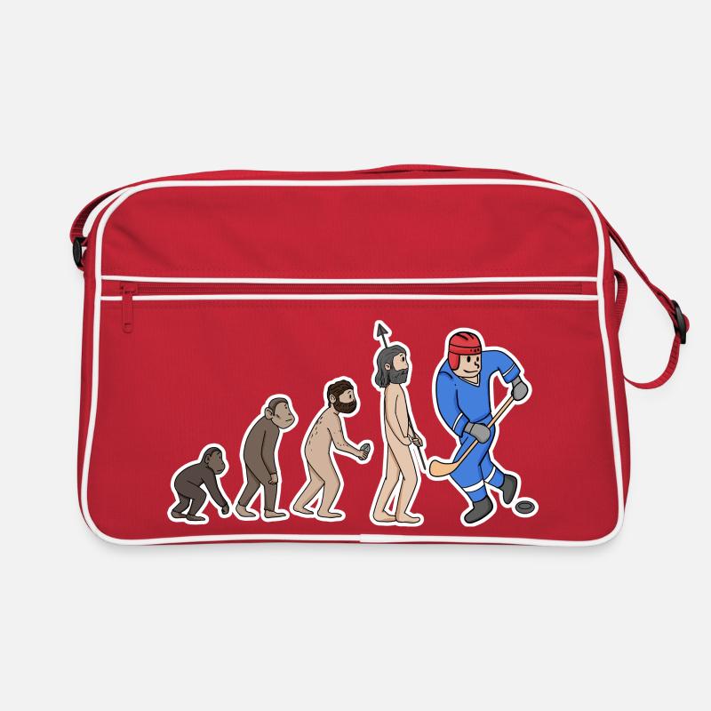 Evolution Eishockeyspieler - Retro Tasche - Rot/Weiß