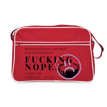 Breakfast grouch - no porridge for me! - Retro Bag - red/white - Front
