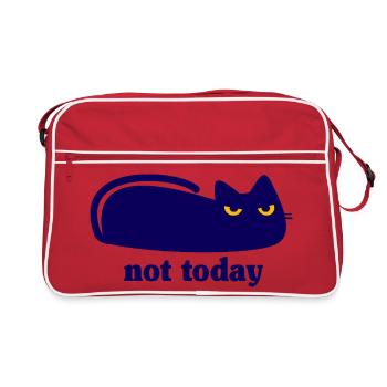 Cat Not Today Lazy Saying - Retro Bag - red/white - Front