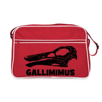 Gallimimus Skull Fossil - Retro Bag - red/white - Front