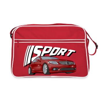 Roter Sportflitzer - Retro Tasche - Rot/Weiß - Vorne