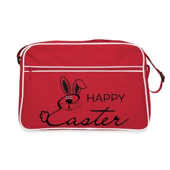Happy Easter - Retro Tasche - Rot/Weiß - Vorne