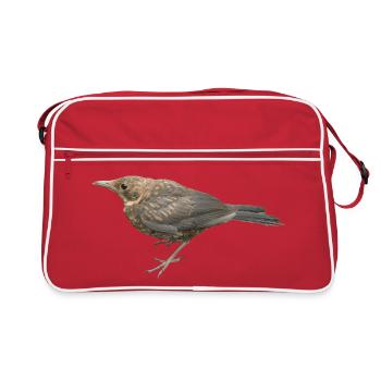Merle Jeune Oiseau - Sac Retro - rouge/blanc - Devant