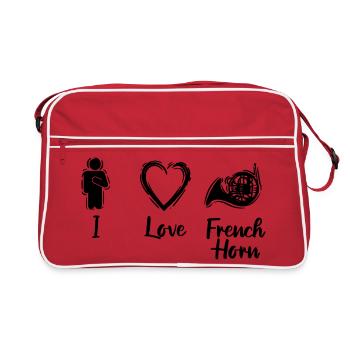 French Horn Love - Retro Bag - red/white - Front