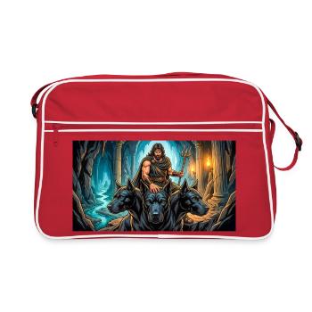 Hades erlaubt Herakles, Cerberus zu nehmen - Retro Tasche - Rot/Weiß - Vorne