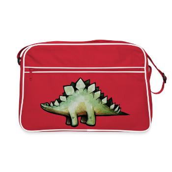 Smaragd-Stego in Aquarell - Retro Tasche - Rot/Weiß - Vorne