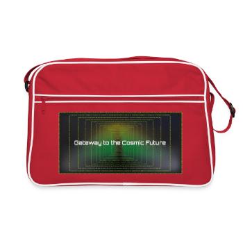 Tor zur Kosmischen Zukunft - Retro Tasche - Rot/Weiß - Vorne