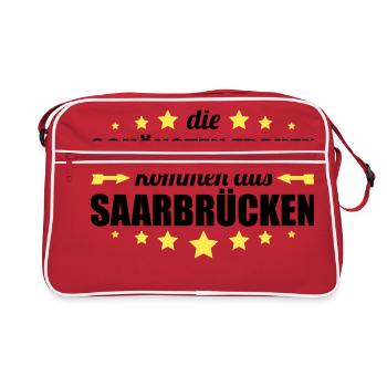Saarbrücken - Retro Tasche - Rot/Weiß - Vorne