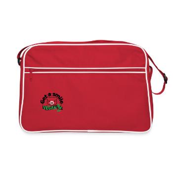 Vegan Animal lovers Animal lovers Smile of the animals - Retro Bag - red/white - Front