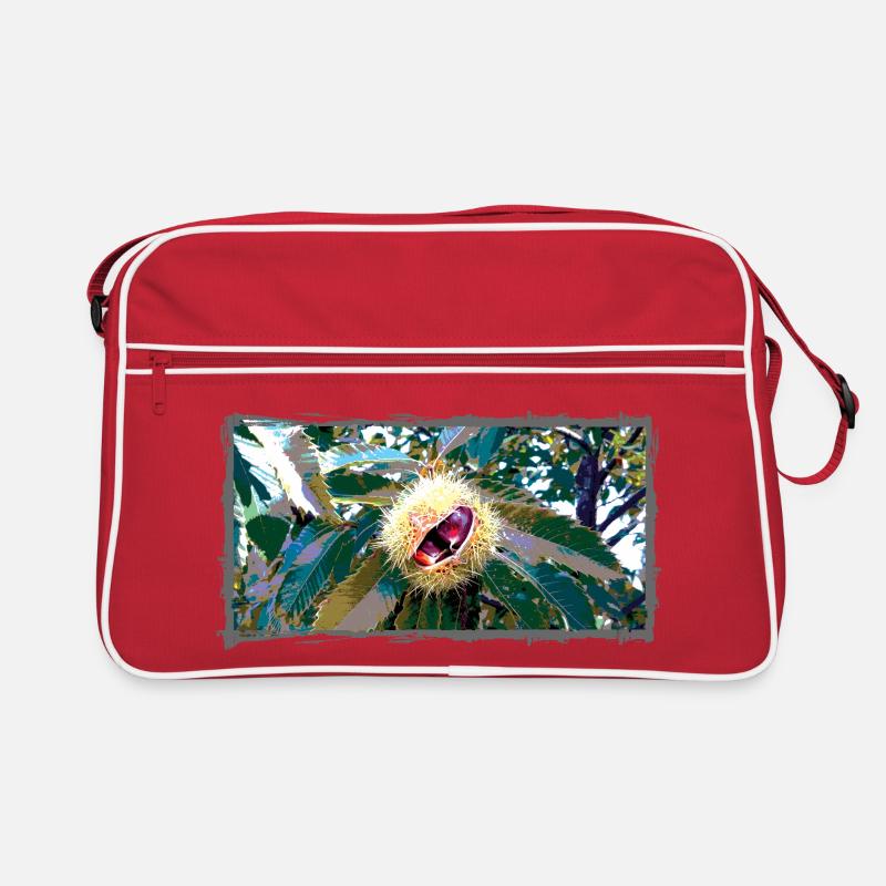 Chestnut in pointed leaf design Retro Bag
