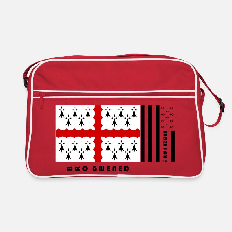 Bretagne - Blason Pays de Vannes - Sac Retro - rouge/blanc