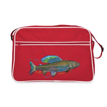 Poisson iridescent chromatique - grayling - Sac Retro - rouge/blanc - Devant