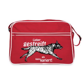 Mieux rayé que petit - blanc - Sac Retro - rouge/blanc - Devant