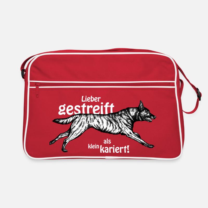 lieber gestreift als kleinkariert - weiß Retro Tasche