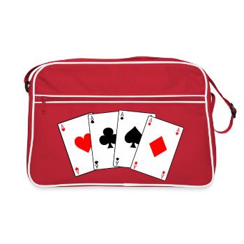 Vier - Retro Tasche - Rot/Weiß - Vorne