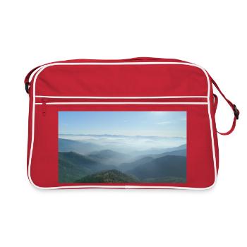Brume matinale des chaînes de montagnes brumeuses - Sac Retro - rouge/blanc - Devant
