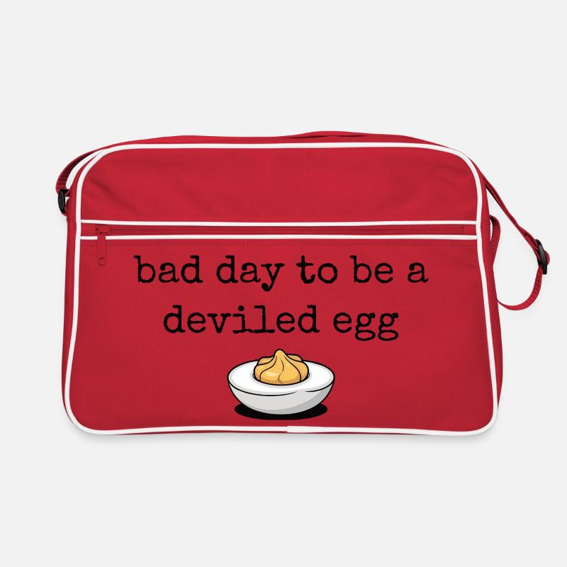 Lustiger Spruch Ei Buffet Essen Bad Day Deviled Eg Retro Tasche