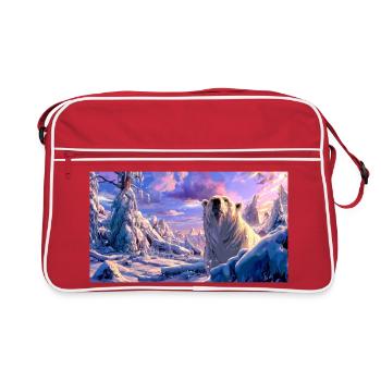 Art fantastique magique de rêve hivernal sur l’ours polaire - Sac Retro - rouge/blanc - Devant