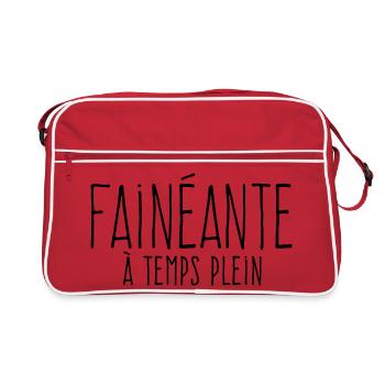 Fainéante à temps plein - Éloge de la paresse - Sac Retro - rouge/blanc - Devant