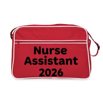 Nurse Assistant 2026 – strong nursing motive - Retro Bag - red/white - Front
