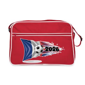 Frankreich 2026 Fußballflaggenexplosion - Retro Tasche - Rot/Weiß - Vorne