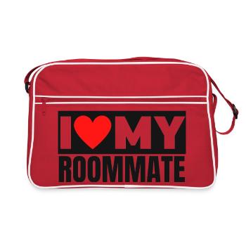 I Love My Roommate Bold Heart Graphic - Retro Bag - red/white - Front