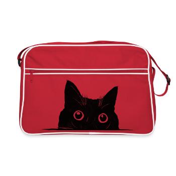 Chat Noir Voyeur - Sac Retro - rouge/blanc - Devant