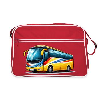 Coach Art Print - Retro Bag - red/white - Front