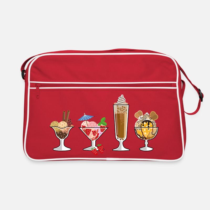 Eis, Eis - Eiszeit - Retro Tasche - Rot/Weiß