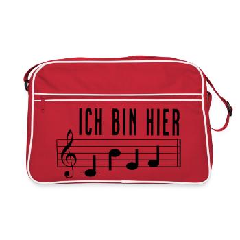 Ich bin hier Chef Notenschrift Chorleiter Dirigent - Retro Tasche - Rot/Weiß - Vorne