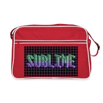 Typographie SUBLIME 3D de pixels | Filaire rétro des années 80 - Sac Retro - rouge/blanc - Devant