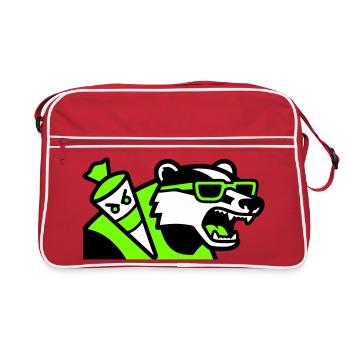 Badger Schoolbag Mascot - Retro Bag - red/white - Front