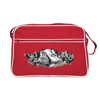 Marmolada Silhouette Queen of the Dolomites Peaks - Retro Bag - red/white - Front