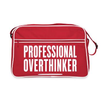 Professional Overthinker – Funny Statement - Retro Bag - red/white - Front