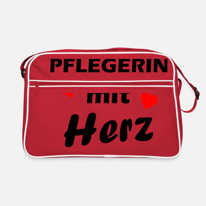 Pflegerin mit Herz Retro Tasche