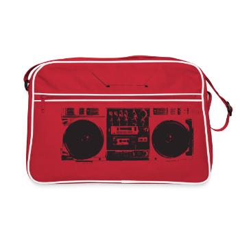 Ghetto blaster vintage, old school hip hop - Retro Bag - red/white - Front