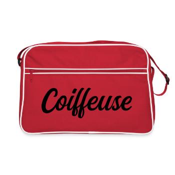 Coiffeuse Visagiste Styliste Cheveux Professionnel - Sac Retro - rouge/blanc - Devant