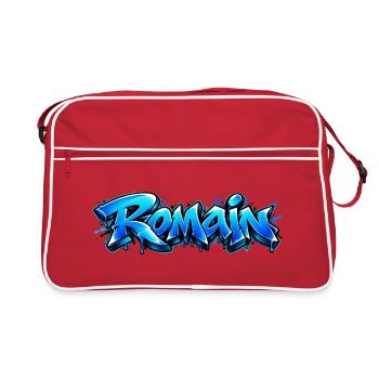 Romain Graffiti Name: Der König der Straße! - Retro Tasche - Rot/Weiß - Vorne