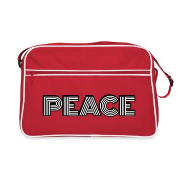 Peace Rétro Bold Typographie - Sac Retro - rouge/blanc - Devant