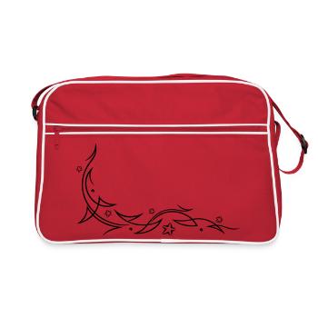 Tribal with stars - Retro Bag - red/white - Front