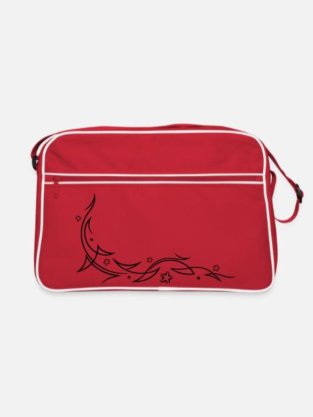 Tribal with stars - Retro Bag - red/white - Front