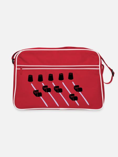 music mixer - Retro Tasche - Rot/Weiß - Vorne